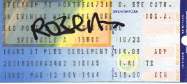 Montreal, Canada Ticket Stub (Robert)