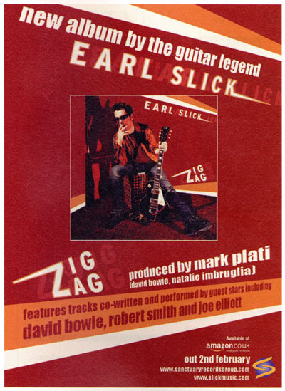 Earl Slick Zig Zag Album Advert (w/Robert)