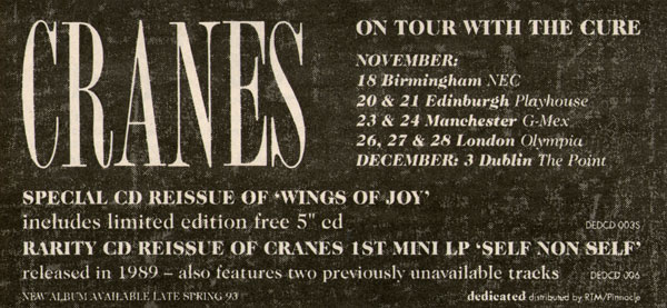 Cranes (Touring With The Cure)
