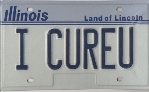 Car License Tag - Illinois (I CUREU)