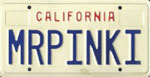 1/1/2000 Car License Tag - California (MRPINKI)