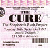 12/16/1997 London, England Ticket Stub (Robert, Roger)