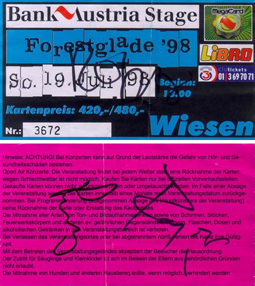 Wiesen, Austria Ticket Stub (Robert, Perry, Roger)