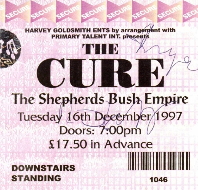 London, England Ticket Stub (Robert, Roger)