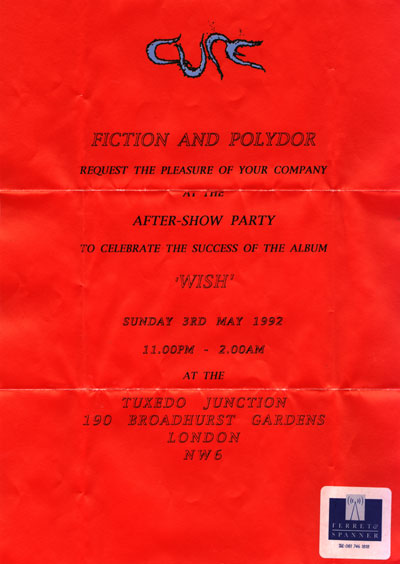 London, England - After Show Party Invite