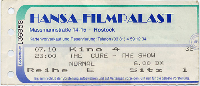 Germany Show Movie Ticket