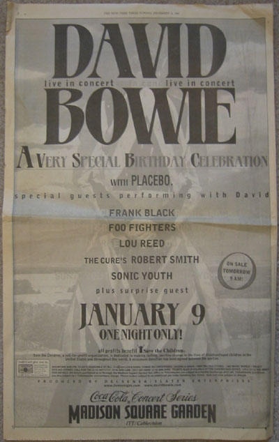 David Bowie 50th Birthday Concert