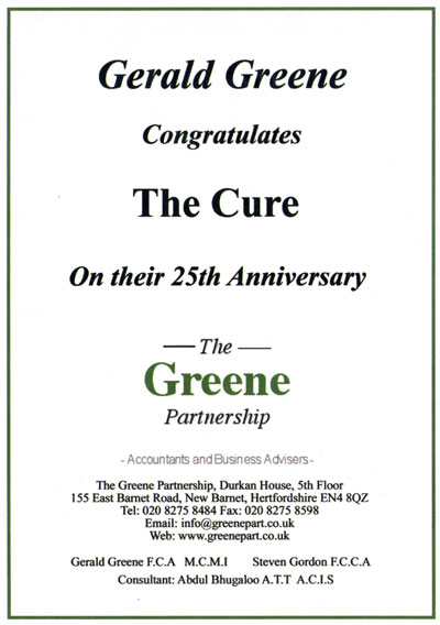 25 Year Cure Anniversary - Greene Partnership