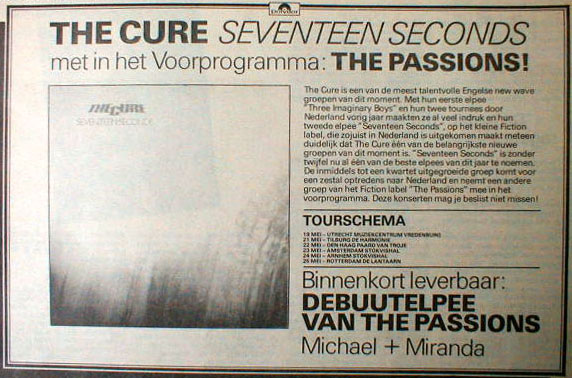 Seventeen Seconds Tour - Holland
