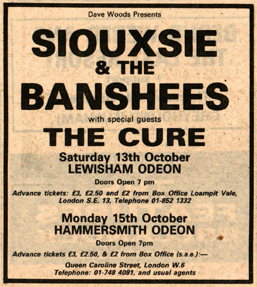 Siouxsie And The Banshees With Guest The Cure - Lewisham Odeon - England #2