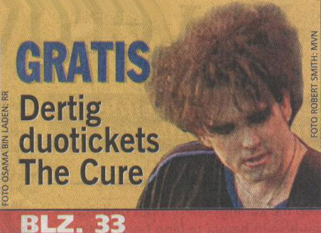Belgian Advert for Cure Tickets