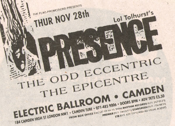 Presence - Camden, England - The Electric Ballroom