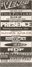 7/20/1991 Presence - London, England - The Venue