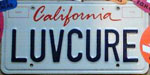 1/1/2000 Car License Tag - California (LUVCURE)