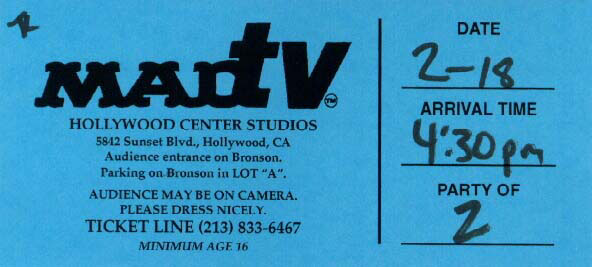 MadTV Taping Ticket