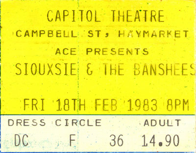 Sydney, Australia (Siouxsie And The Banshees w/Robert)