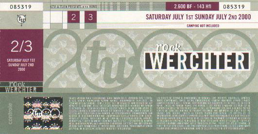 Werchter, Belgium (2 Day Ticket) (Unused)