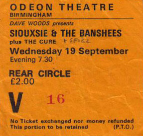 Birmingham, England (Siouxsie And The Banshees w/Robert)