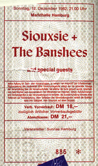 Hamburg, Germany (Siouxsie And The Banshees w/Robert)