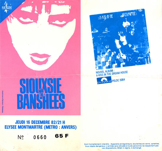 Paris, France (Siouxsie And The Banshees w/Robert)