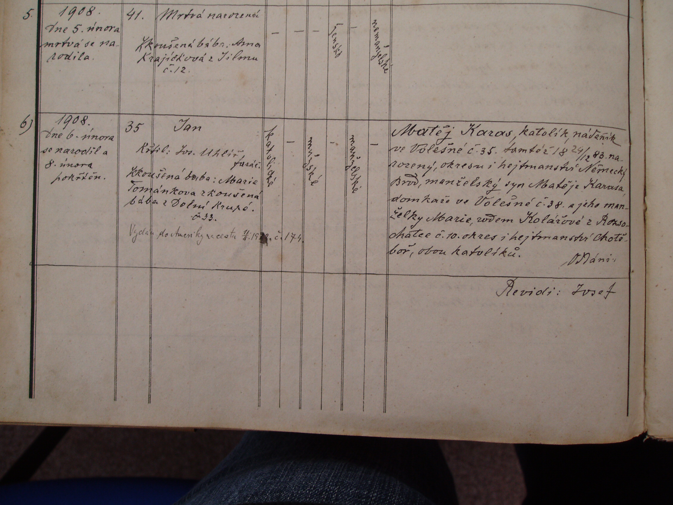 Jan (John) Karas Birth Record